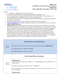 Honors 212 Civilizations - Honors College