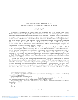 introduction to symposium on the many lives and legacies of sykes