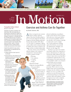Exercise and Asthma Can Go Together