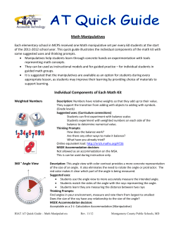 Math Manipulatives Overview - Montgomery County Public Schools