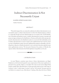 Indirect Discrimination Is Not Necessarily Unjust