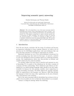 Improving semantic query answering