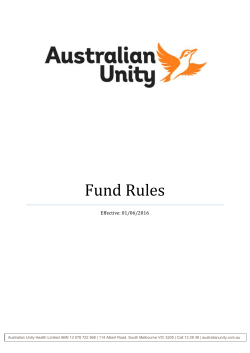 Fund Rules - Australian Unity