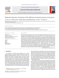 Molecular dynamics simulation of the diffusion of uranium species in