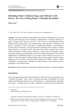 Defending China`s National Image and `Defensive Soft Power`: the
