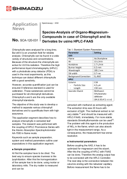 Compounds in case of Chlorophyll and its Derivates by using HPLC