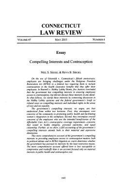 Compelling Interests and Contraception