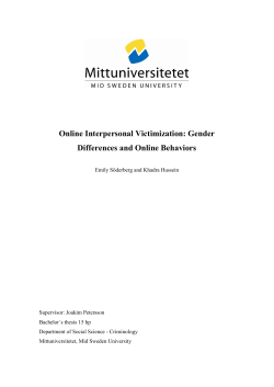 Online Interpersonal Victimization: Gender Differences and