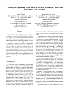 Guiding and Regrouping People Missions in Urban Areas Using