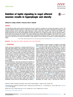 Deletion of leptin signaling in vagal afferent neurons results in