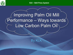 Improving palm oil mill performance