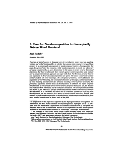 A Case for Nondecomposition in Conceptually Driven Word Retrieval