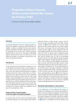 3.7 Properties of Bone Cement: Which Cement Should We Choose