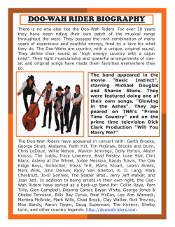 DOO-WAH RIDER BIOGRAPHY