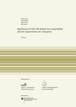 Significance of the CSR debate for sustainability and the
