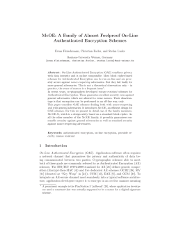 A Family of Almost Foolproof On-Line Authenticated Encryption