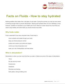 Facts on Fluids - How to stay hydrated
