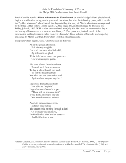 Alice in Wonderland Glossary of Terms