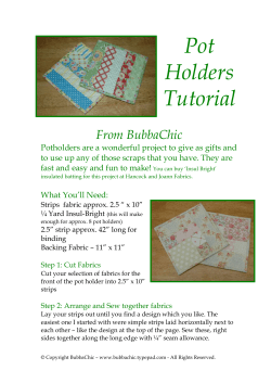 Pot Holders Tutorial - BubbaChic