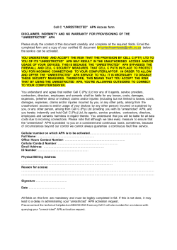 Cell C &ldquo;UNRESTRICTED&rdquo; APN Access form DISCLAIMER