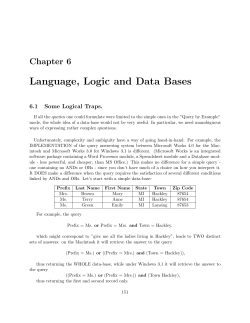 Language, Logic and Data Bases