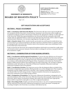 Gift Solicitation and Acceptance