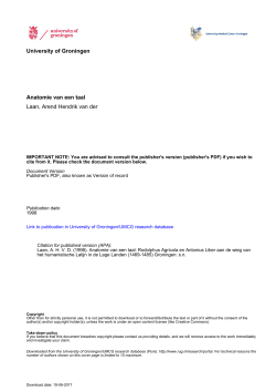 University of Groningen Anatomie van een taal Laan, Arend