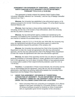 Territorial Expansion Agreement with City of Raleigh