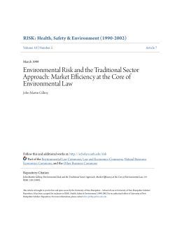 Environmental Risk and the Traditional Sector Approach: Market