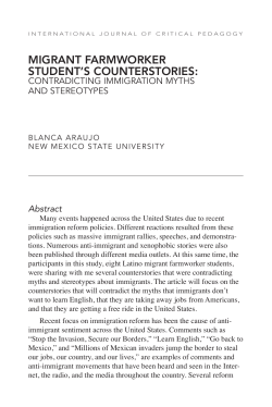 MIGRANT FARMWORKER STUDENT`S COUNTERSTORIES: