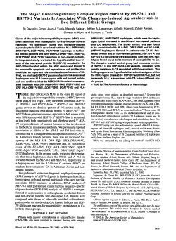 The Major Histocompatibility Complex Region Marked by HSP70