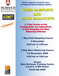 gold sampling and mass balancing gold sampling and mass balancing