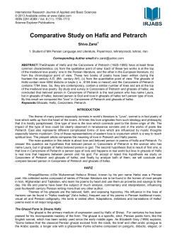 Comparative Study on Hafiz and Petrarch