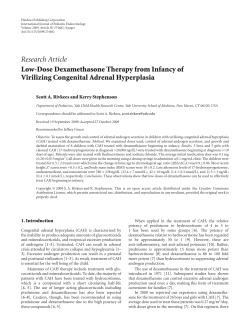 Low-Dose Dexamethasone Therapy from Infancy of Virilizing