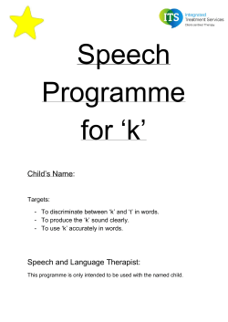 Child`s Name​: Speech and Language Therapist