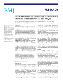 Pre-eclampsia and risk of cardiovascular disease and cancer in later