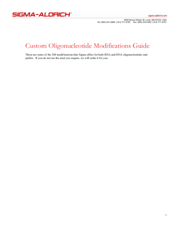 Custom Oligonucleotide Modifications Guide - Sigma