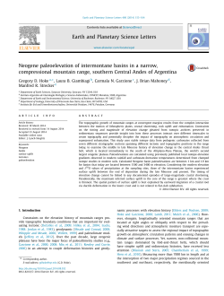 Neogene paleoelevation of intermontane basins in a narrow