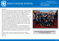 11 September 2015 - King`s House School