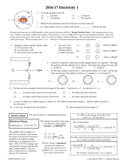 2016-17 Electricity and Magnetism 1