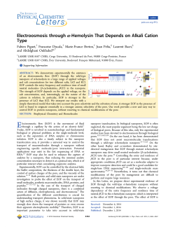 Electroosmosis through &alpha;-Hemolysin That Depends on Alkali Cation