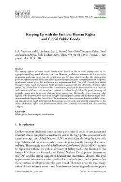 Keeping Up with the Fashion: Human Rights and Global Public Goods