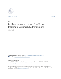 Problems in the Application of the Fairness Doctrine to Commercial