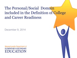 The Personal/Social Domain included in the Definition of College
