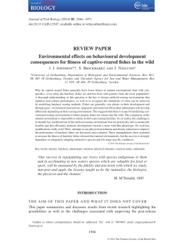Environmental effects on behavioural development consequences