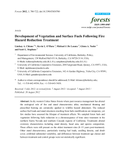 Development of Vegetation and Surface Fuels Following Fire