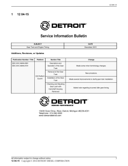 Gear Train and Engine Timing