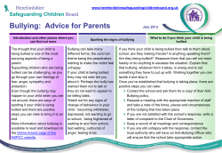 Bullying: Advice for Parents