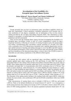 S1.2 Investigations of the Feasibility of a European Space