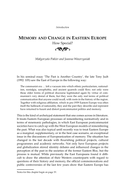 memory and change in eastern europe